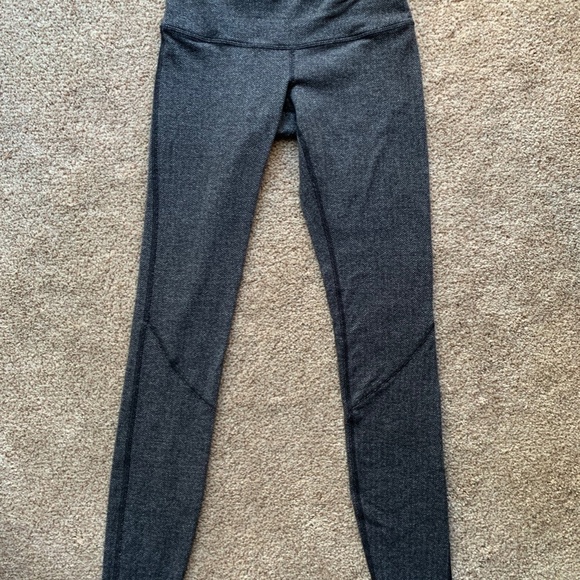 Lululemon 4 Runder Under Rulu Pant Herringbone Black Grey Tight Legging Speed - Picture 3 of 13